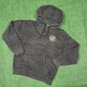 Santa‎ Cruz Hoodie Sweatshirt Black Camo Pullover Skateboarding Logo Men's Small